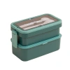Estilo japonés de doble capa portátil bento box microondas calentable lunch box estudiante lunch box divisor creativo Item Picture